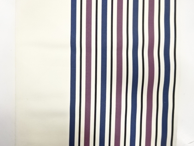  アンティーク　縞模様織り出し　八寸帯地反物